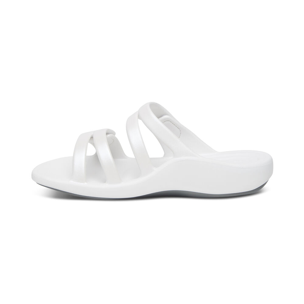 Aetrex Women's Janey Sport Water-Friendly Sandals - White | USA Z1KUF6K